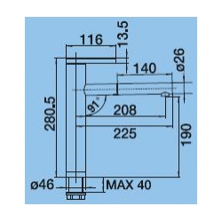 Bateria Blanco LINEE-S stal szlachetna matowa 517 593